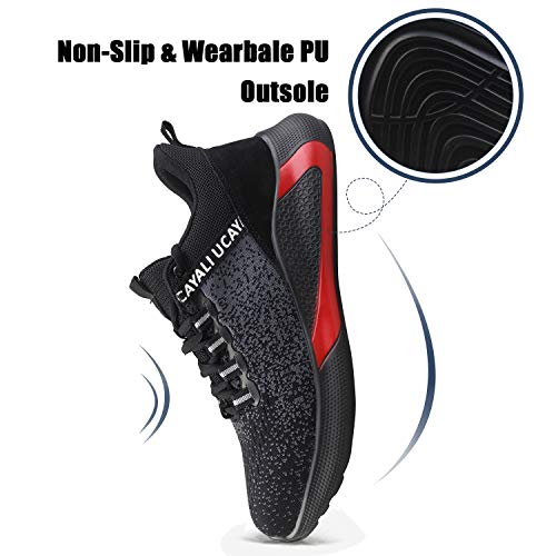 UCAYALI Zapatillas de Seguridad Hombre Calzado de Trabajo Cómodo Zapatos de Seguridad con Punta de Acero Zapatos Protección Deportivos Negro Gr.43
