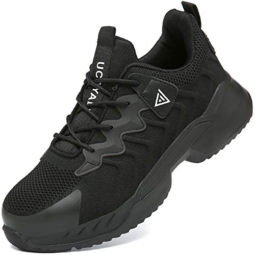 UCAYALI Zapatos de Seguridad Hombre Mujer Anti-Piercing Zapatos de Trabajo Punta de Acero Antideslizante Calzado Seguridad Deportivo Negro 104 Gr.39
