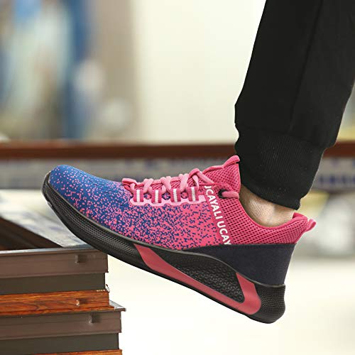 Ucayali Zapatos de Seguridad Mujer Trabajo Verano Zapatillas Trabajar Comodos Ligeros Transpirables Calzado de Seguridad Deportivo Punta de Acero(017 Rosa, 41 EU)