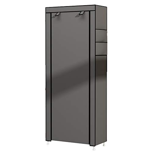 UDEAR Zapato del gabinete Zapatero de Tela 10 Niveles Zapateros y hormas para Zapatos Gris