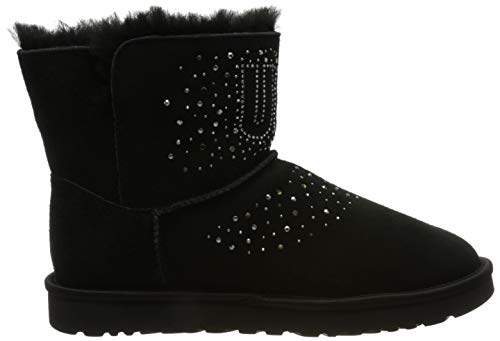 UGG Classic Bling Mini, Botas clásicas Mujer, Black, 38 EU