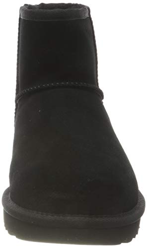 UGG Female Classic Mini UGG Rubber Logo Classic Boot, Black, 3 (UK)