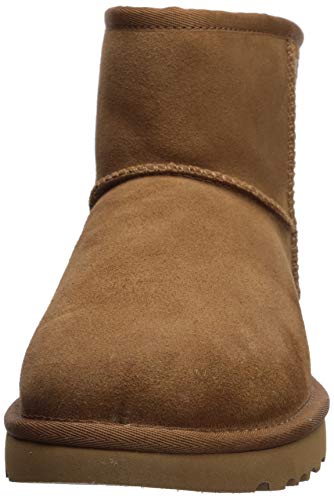 UGG Female Classic Mini UGG Rubber Logo Classic Boot, Chestnut, 4 (UK)