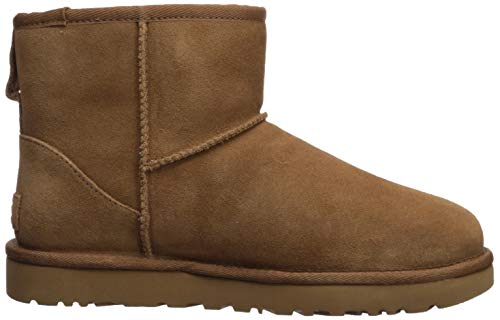 UGG Female Classic Mini UGG Rubber Logo Classic Boot, Chestnut, 6 (UK)