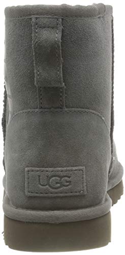 UGG Female Classic Mini UGG Rubber Logo Classic Boot, Grey, 6 (UK)