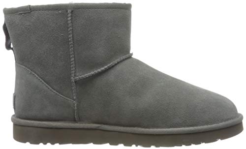 UGG Female Classic Mini UGG Rubber Logo Classic Boot, Grey, 8 (UK)