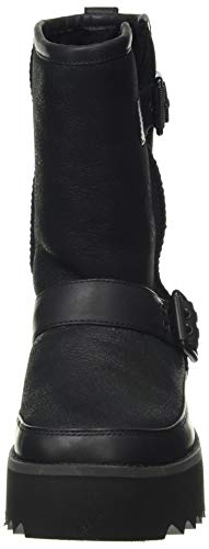 UGG Female Classic Rebel Biker Short Classic Boot, Black, 8 (UK),41(EU)