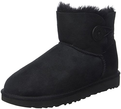 UGG Female Mini Bailey Button II Classic Boot, Black, 5 (UK)