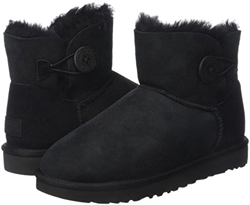 UGG Female Mini Bailey Button II Classic Boot, Black, 5 (UK)
