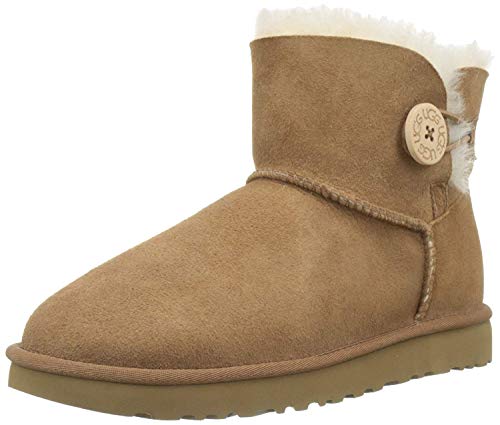UGG Female Mini Bailey Button II Classic Boot, Chestnut, 4 (UK)
