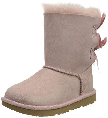 UGG Kid's Female Bailey Bow II Classic Boot, Pink Crystal, 7 (UK)