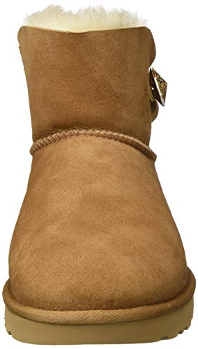 UGG Mini Bailey Button Bling, Botas Mujer, Marrón (Chestnut Gold), 42 EU