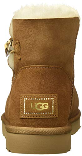UGG Mini Bailey Button Bling, Botas Mujer, Marrón (Chestnut Gold), 42 EU