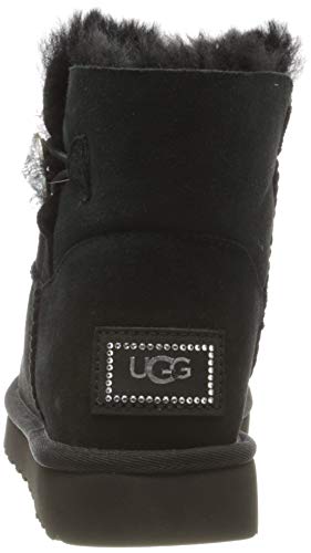 UGG Mini Bailey Button Bling, Botas Mujer, Negro, 42 EU