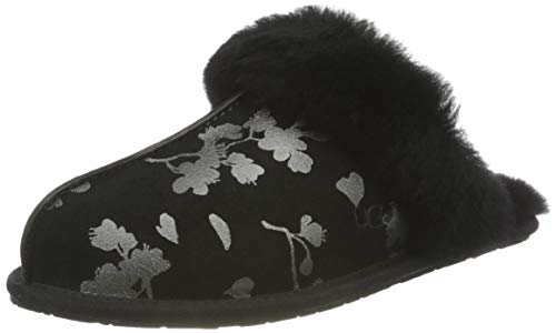 UGG Scuffette II Floral Foil, Pantuflas Mujer, Black, 41 EU