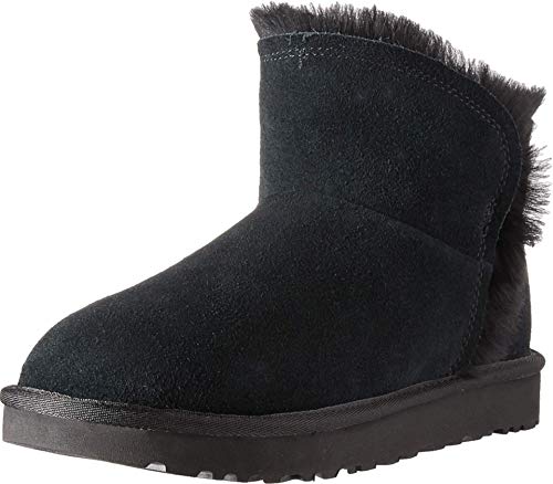 UGG W Classic Mini Fluff High-Low, Botas Mujer, Negro (Black Blk), 37 EU