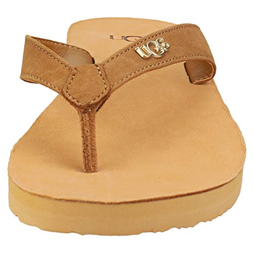 UGG W Tawney Logo, Sandalia Mujer, Nubuck de castaño, 42 EU