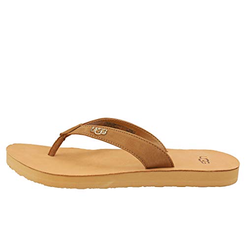 UGG W Tawney Logo, Sandalia Mujer, Nubuck de castaño, 42 EU