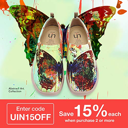 UIN Butterfly Mocasín de Mujer Verano,Mocasín de Cuero Casual Diseñado Holgazán de Mujer Zapatos Comodos de Zapatos Mujer, Lona 38