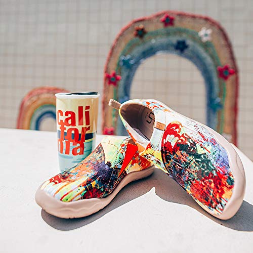 UIN Butterfly Mocasín de Mujer Verano,Mocasín de Cuero Casual Diseñado Holgazán de Mujer Zapatos Comodos de Zapatos Mujer, Lona 38