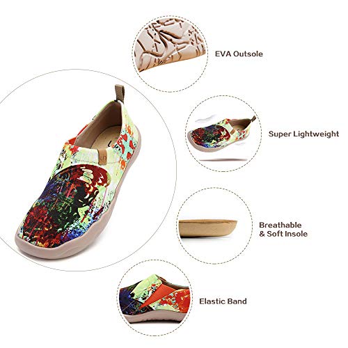 UIN Butterfly Mocasín de Mujer Verano,Mocasín de Cuero Casual Diseñado Holgazán de Mujer Zapatos Comodos de Zapatos Mujer, Lona 38