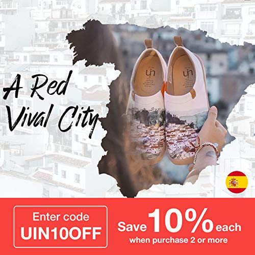 UIN Estilo Español Mocasín de Mujer Verano,Mocasín de Comodas Casual Diseñado Holgazán de Mujer Zapatos Comodos de Zapatos Mujer Lona 39