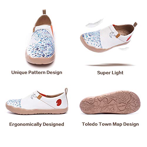 UIN Pacific Time Zapatillas de Deporte cómodas para Mujer para Viajes de Pescado Zapatos para Caminar Pintados de Moda Zapatos sin Cordones de Lona Azul