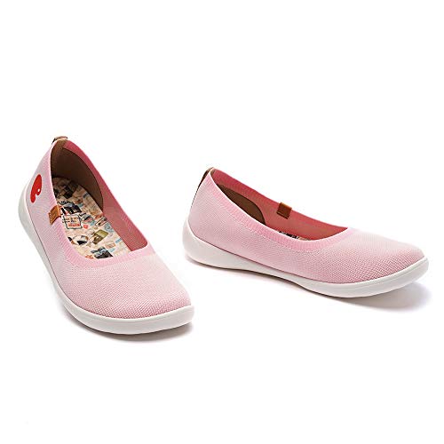 UIN Zapatillas de Ballet para Mujer Lindas Casual Fancy Knit Comfort Soft Zapatos Valencia(38)