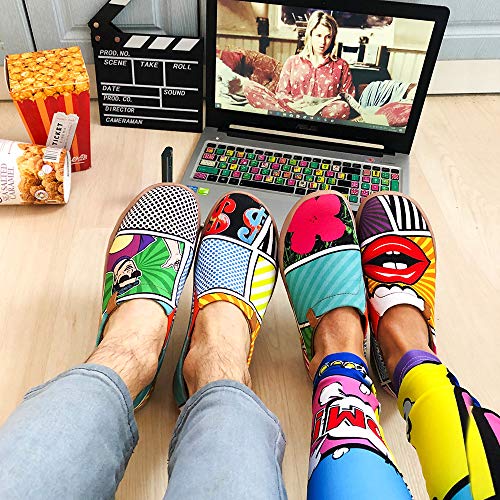 UIN Zapatillas de Moda para Hombre para Mujer Comfort Walking Art Zapatillas de Lona pintadas Zapatillas de Viaje Pop Art Music (40)