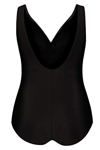 Ulla Popken Große Größen Badeanzug Giraffe Einsatz Traje de baño de una Sola Pieza, Negro (Negro 72763410), 44 para Mujer