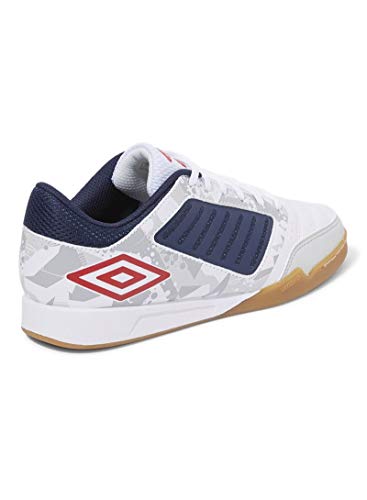 Umbro CHALEIRA Liga, Zapatillas de fútbol Sala Mujer, Blanco (White/Vermillion/Dark Navy A93), 41 EU