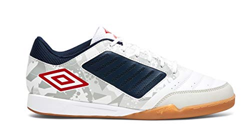 Umbro CHALEIRA Liga, Zapatillas de fútbol Sala Mujer, Blanco (White/Vermillion/Dark Navy A93), 41 EU
