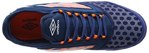 Umbro Vision Plus Pro, Botas de fútbol Hombre, Azul (Navy Peony/White/Shocking Orange), 43 EU