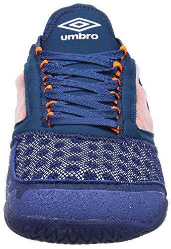 Umbro Vision Plus Pro, Botas de fútbol Hombre, Azul (Navy Peony/White/Shocking Orange), 43 EU