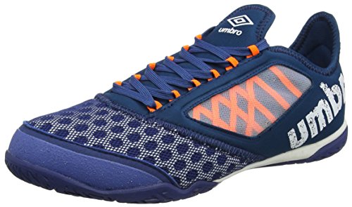 Umbro Vision Plus Pro, Botas de fútbol Hombre, Azul (Navy Peony/White/Shocking Orange), 43 EU