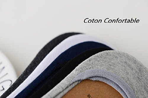 UMIPUBO Calcetines para hombres Invisibles De Algodón Calcetines Cortos Elástco Con Silicona Antideslizante Anti-olor (A(10 Pares), Una talla)