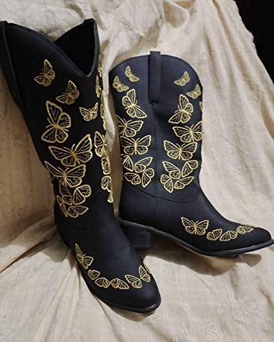 UMore Botas Altas Invierno Mujer, Botas de Nieve Caña Ancha Zapatos Mujer Cuña Planos Sintética Peluche Jinete Bajo Cómodos Peludas Calentitas 2020