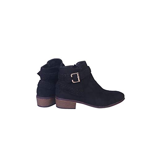 UMore Botas Mujer Tobillo Tacon Botines Bloque Slip on Chelsea Boots Atajo Fiesta Chunky Medio Verano Verano Zapatos