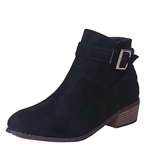 UMore Botas Mujer Tobillo Tacon Botines Bloque Slip on Chelsea Boots Atajo Fiesta Chunky Medio Verano Verano Zapatos