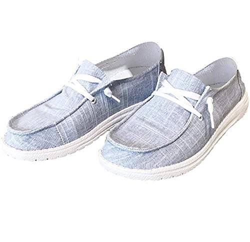 UMore Mujer Mocasines de Lona Moda Loafers Casual Zapatos de Conducción Cómodos Zapatillas del Barco
