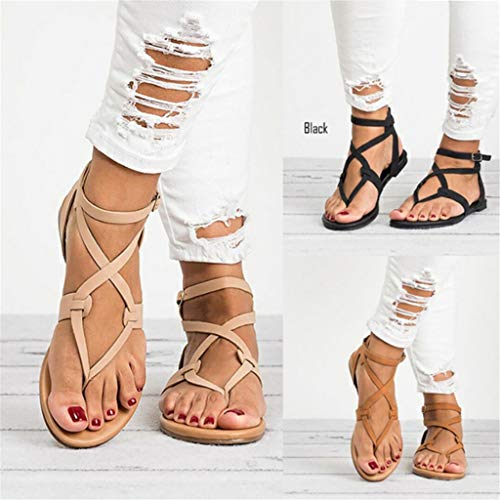 UMore Sandalias informales con tiras para mujer Chanclas Mujer Sandalias Planas Mujer Sandalia con Pulsera Mujer