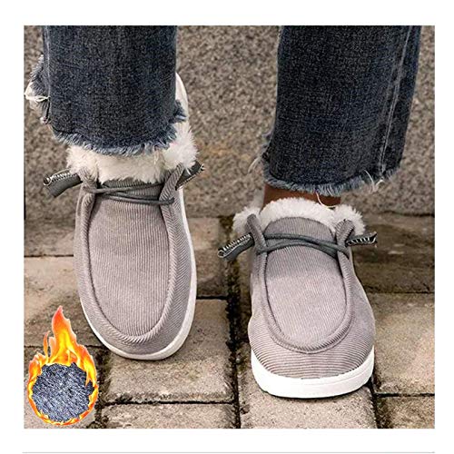 UMore Zapatillas de estar por casa Botas Nieve Mujer Zapatos de Invierno Fur Forro Calentitas Botines Antideslizante Peso Ligero Plano Corto Botas Cómodo