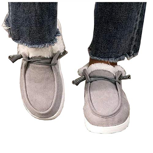UMore Zapatillas de estar por casa Botas Nieve Mujer Zapatos de Invierno Fur Forro Calentitas Botines Antideslizante Peso Ligero Plano Corto Botas Cómodo