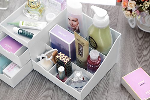 Uncluttered Designs Organizador de Maquillaje con Gavetas (Blanco)