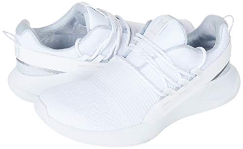 Under Armour 3022584-100-7 M US, Charged Breathe Tenis de Encaje para Mujer, Gris Halo, 37 EU, Blanco 100 Blanco, 38