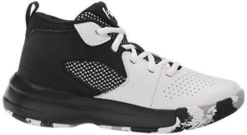 Under Armour Grade School Lockdown 5, Zapatillas de Baloncesto Unisex Adulto, Blanco Negro Blanco 100, 37.5 EU