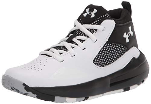 Under Armour Grade School Lockdown 5, Zapatillas de Baloncesto Unisex Adulto, Blanco Negro Blanco 100, 37.5 EU