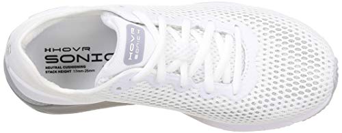 Under Armour HOVR Sonic 4, Zapatillas para Correr de Carretera Mujer, Blanco Blanco Mod Gray 101, 38.5 EU