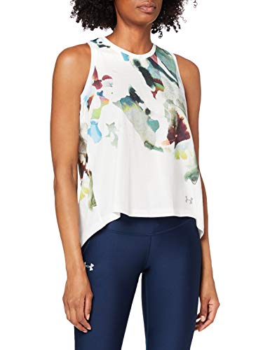 Under Armour Run Tie Back Tank Tanque, Mujer, Blanco (Onyx White/Onyx White/Reflective 112), M