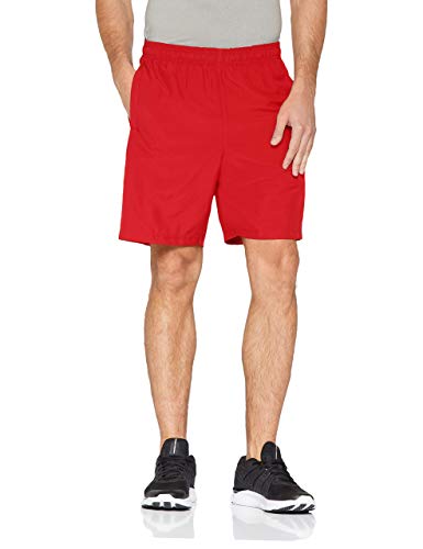 Under Armour Woven Graphic Wordmark Shorts Pantalones de hombre, pantalón corto ultraligero y transpirable, cómodo y ancho pantalón de deporte, Red/Black (600), XL